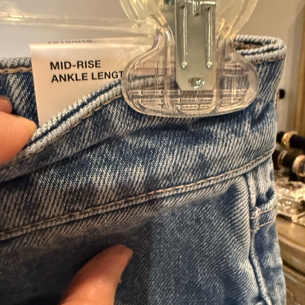Zara Denim Wide-Leg Pants - Picture 6 of 7
